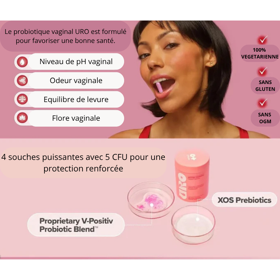 Capsules URO Probiotiques Vaginale 60 capsules .